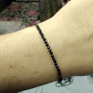 2mm faceted black tourmaline bracelet